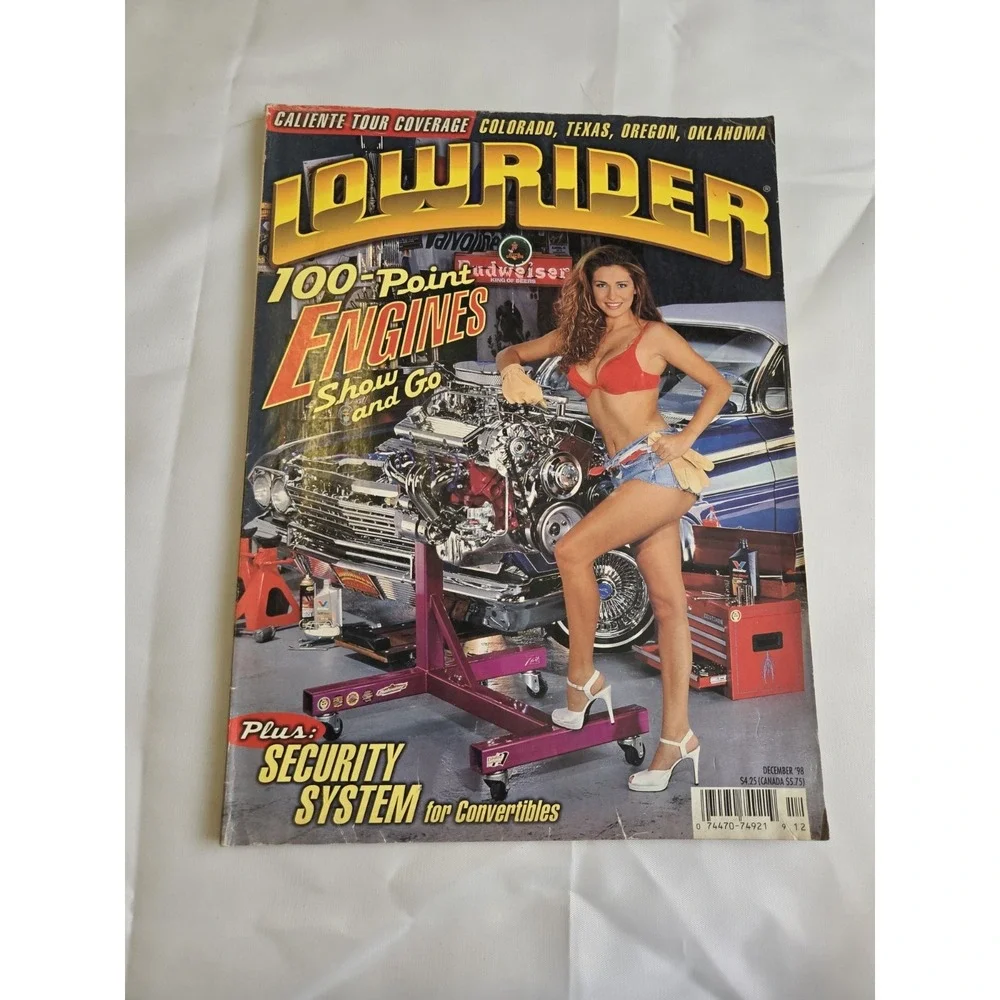 LowRider magazine vintage car shows hispanic culture rims chrome girls Dec 1998